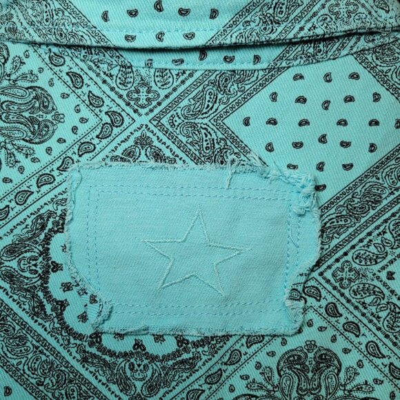 NWOT POL Vintage Paisley Twill Shirt Jacket Shacket in Mint Green - Picture 8 of 12